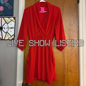 Lucky Brand Red Tie-Back Dress, Sz S